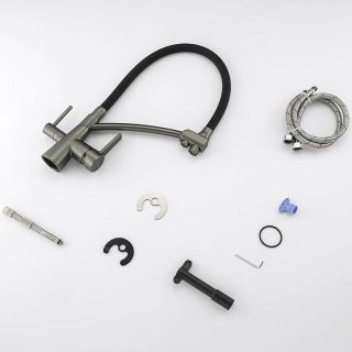 Смеситель для кухни Gappo G4398-19 с фильтром под питьевую воду оружейная сталь